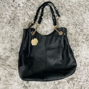 VINCE CAMUTO LEATHER GOLD DRAW CHAIN BAG